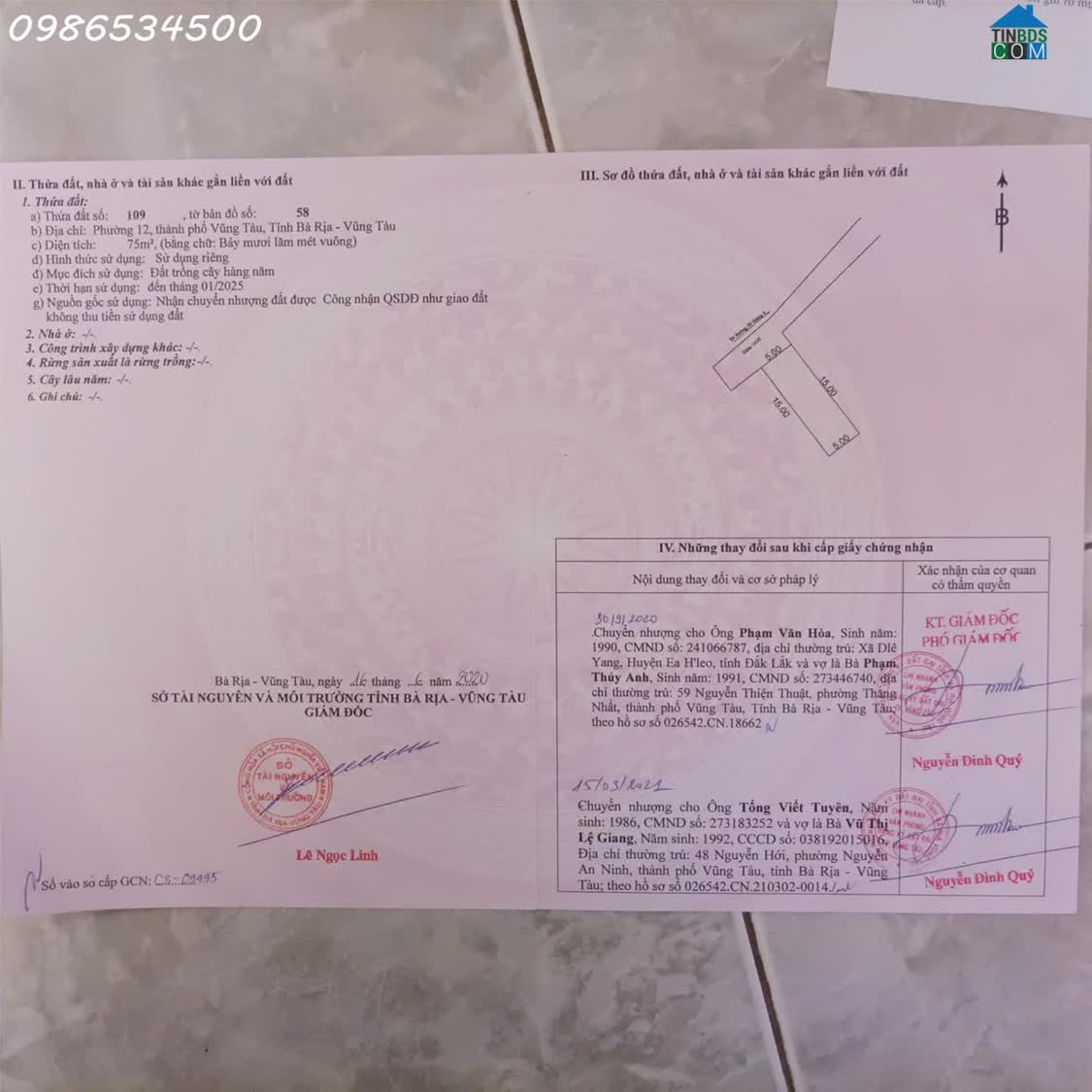 Ảnh Chính chủ cần bán lô đất 78m2 Phường 12, Vũng Tàu, Bà Rịa Vũng Tàu, giá đầu tư 0