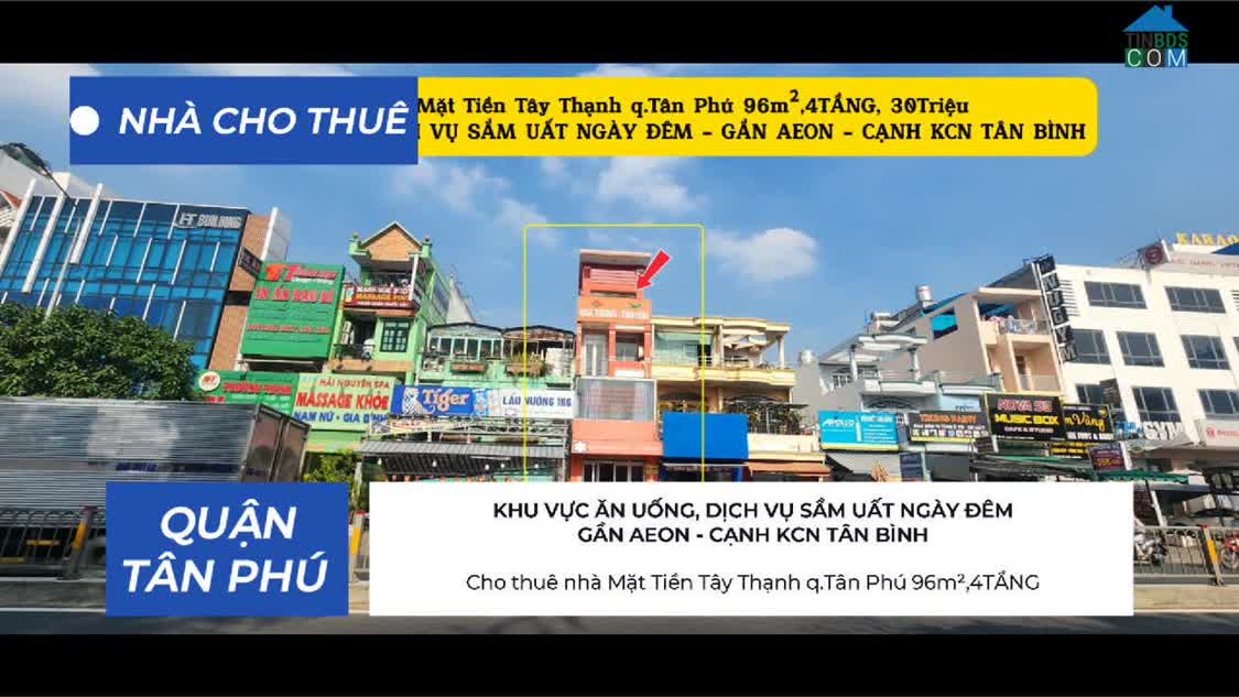Ảnh Cho thuê nhà Mặt Tiền Tây Thạnh q.Tân Phú 96m²,4TẦNG, 30Triệu- GẦN AEON 0