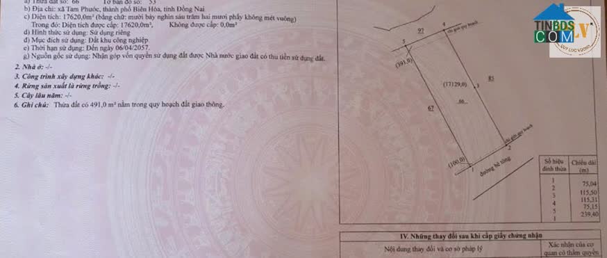 Ảnh Bán Đất – CCN Dốc 47, Tam Phước, Biên Hòa, Đn – 52.122m² 0