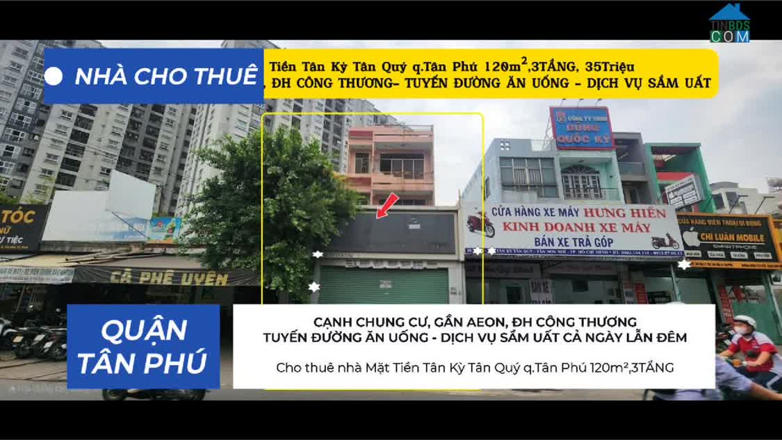 Ảnh Cho thuê nhà Mặt Tiền Tân Kỳ Tân Quý q.Tân Phú 120m²,3TẦNG, 35Triệu- CẠNH CHUNG CƯ 0