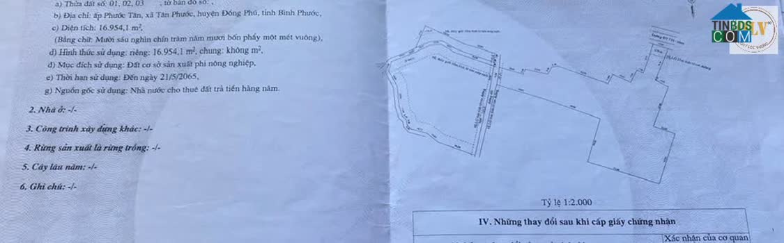 Ảnh Bán Đất Sản Xuất – Tân Phước, Đồng Phú, BP – 16.954m² 0