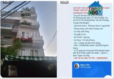 Ảnh Cho nữ thuê gấp phòng mới đẹp ngay trung tâm Phú Nhuận, gần CoopMart Phan Xích Long, TP.HCM,... 0