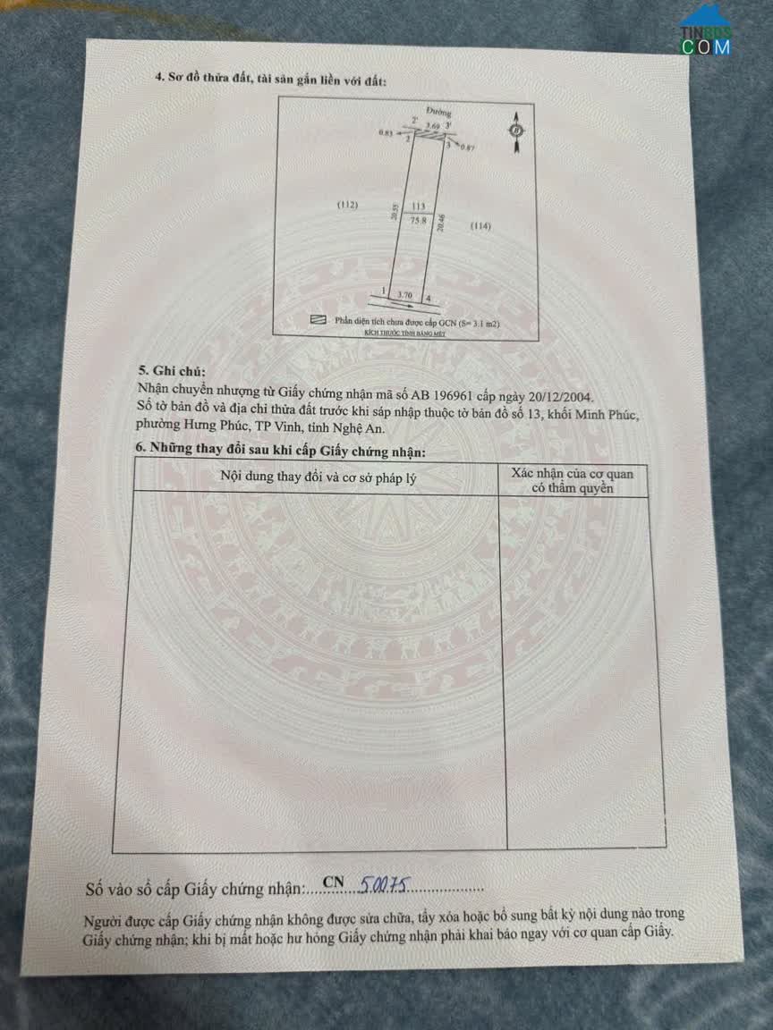 Ảnh Đất nội thành Phường Hưng Phúc 0