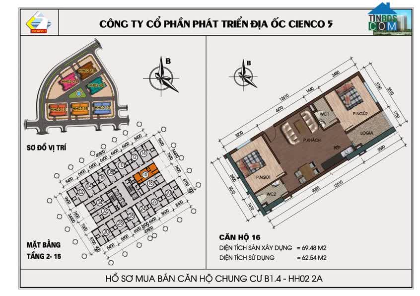 Ảnh Cho thuê căn hộ 70m2 chung cư Thanh Hà Cienco5 0