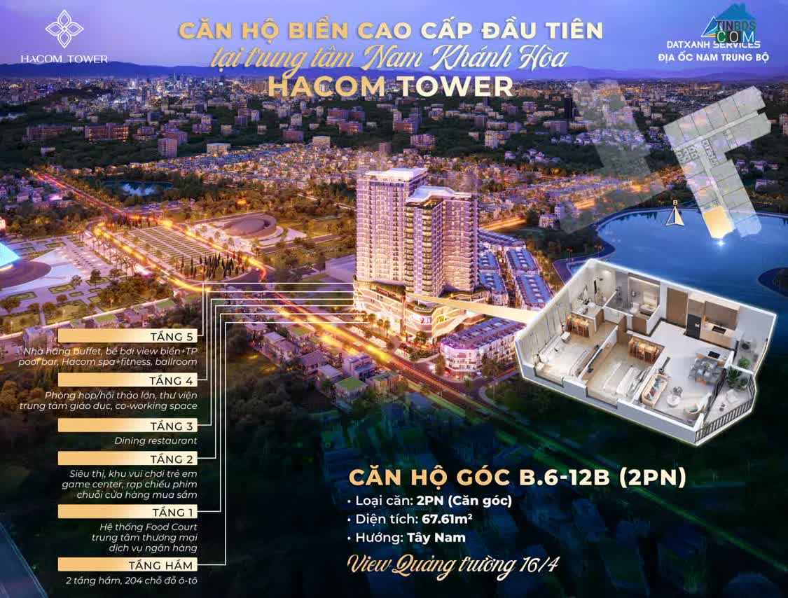 Ảnh Căn hộ cao cấp 2 phòng ngủ Hacom Tower 0
