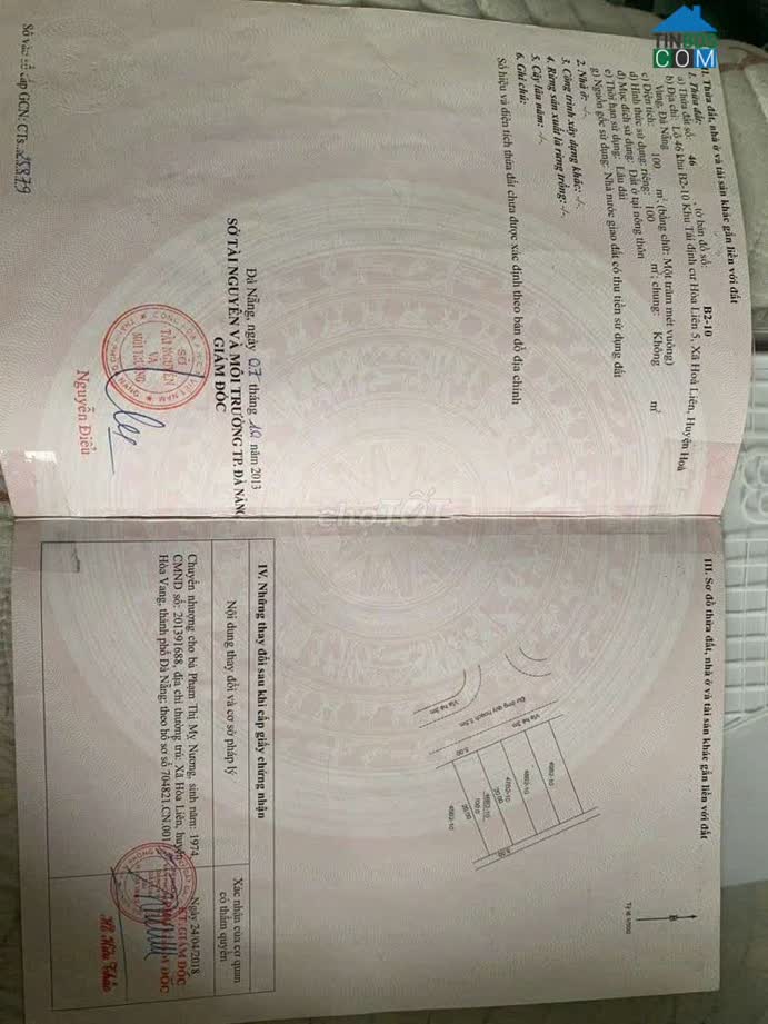 Ảnh Cần tiền bán nhanh lô đất khu tái định cư Hoà Liên đường Hoà Liên 8, Hoà Liên,Hoà vang,ĐN 0