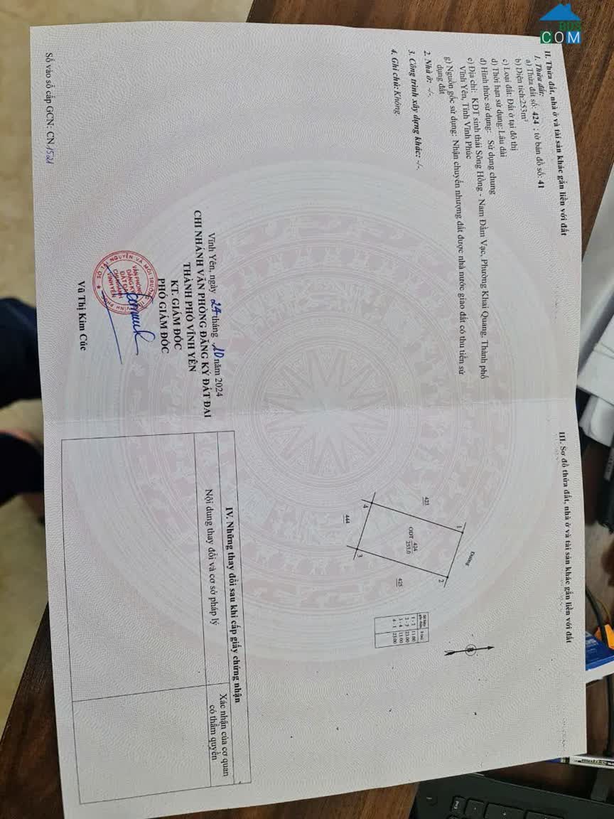 Ảnh Bán đất biệt thự khu A Nam Đầm Vạc, Khai quang, Vĩnh yên, Vĩnh Phúc. Giá chỉ 40 triệu/m2 0