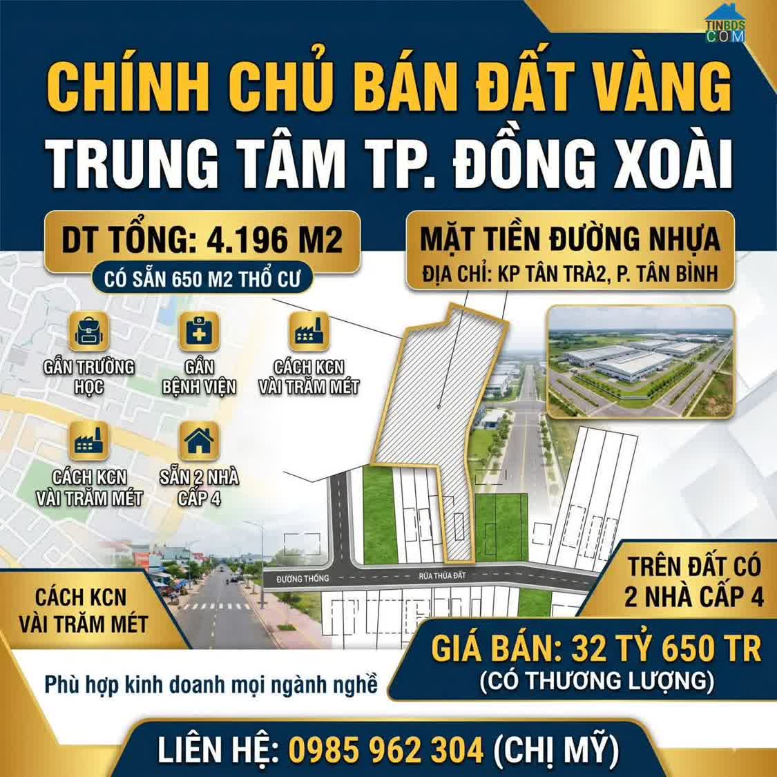 Ảnh Bán gấp lô đất vàng 4196m2 - 650m2 thổ cư mặt tiền nhựa tttp đồng xoài. lh:0985962304. 0