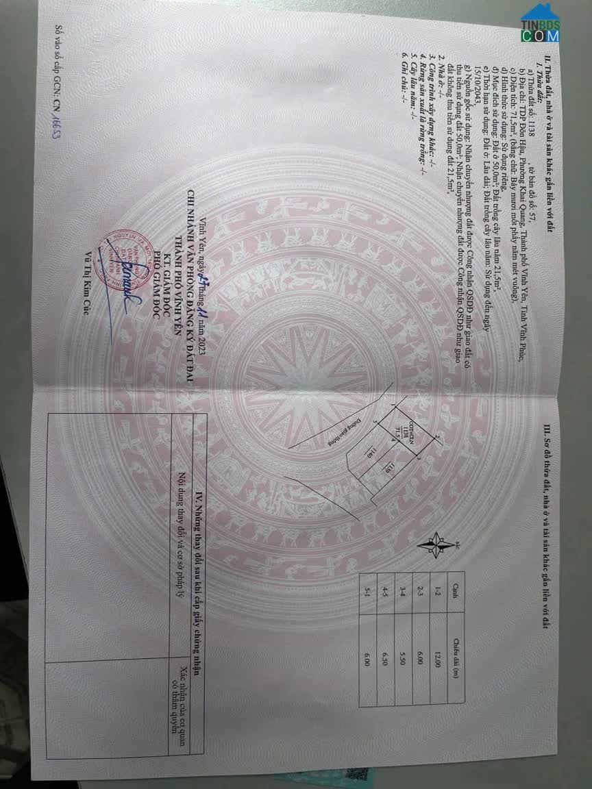 Ảnh Bán đất tại Đôn Hậu, Khai Quang, Vĩnh Yên, Vĩnh Phúc. Giá chỉ 2,2 tỷ đường ô tô 0