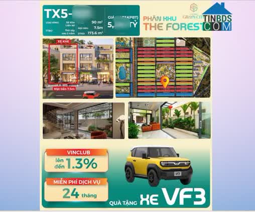 Ảnh Cần bán gấp xẻ khe liền kề 90m2 hàng hiếm giá tốt tại Vinhomes Green City The Forest. 0368061889 0