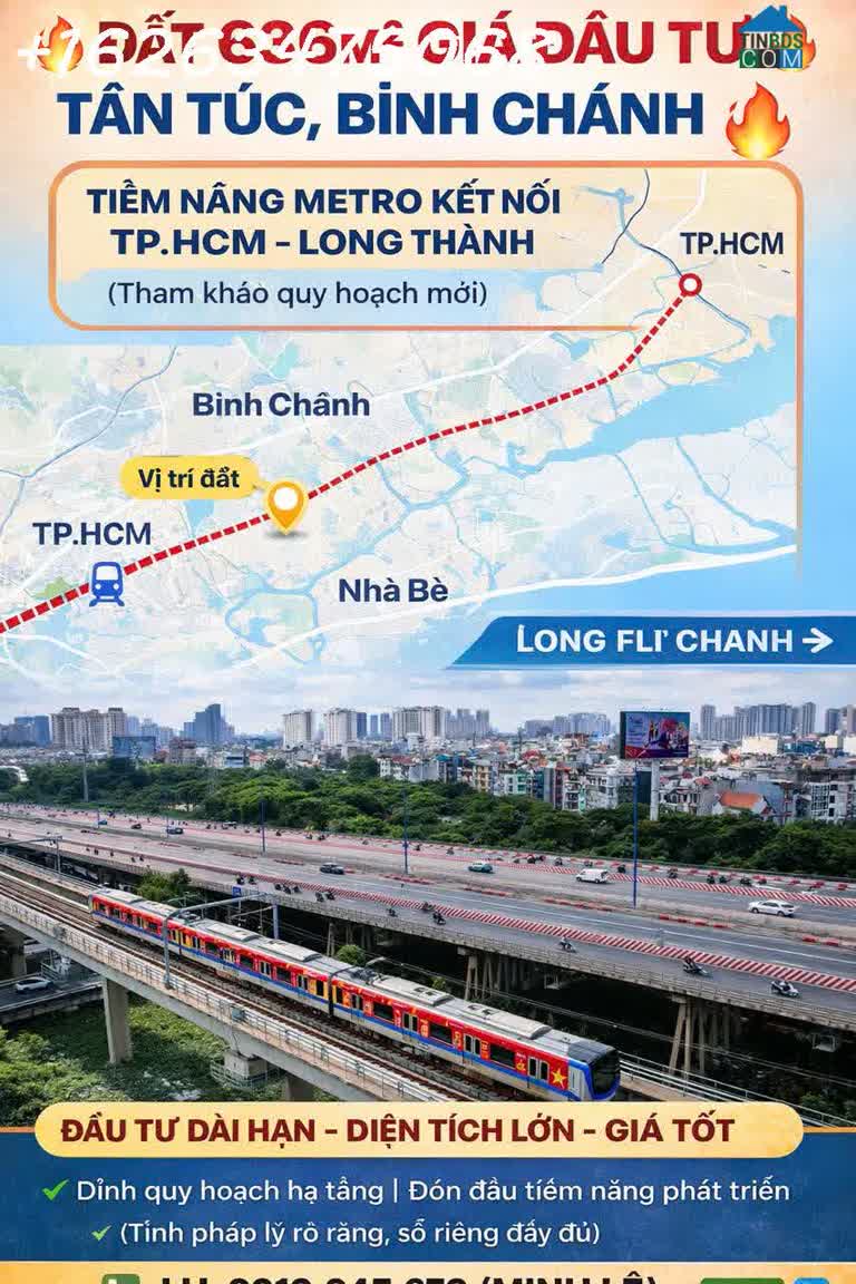 Ảnh Đất 636m² Tân Túc – Bình Chánh | Diện Tích Lớn | Tiềm Năng Hạ Tầng 0