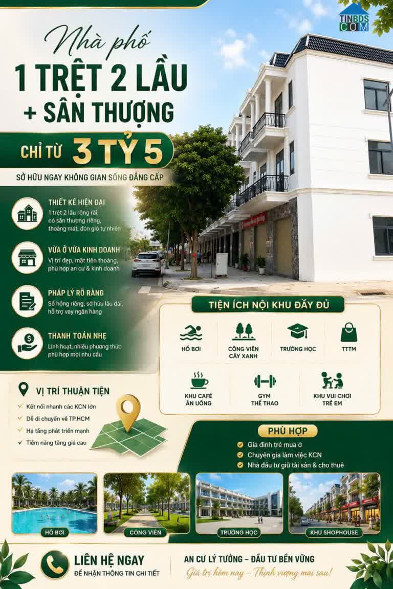 Ảnh Nhà Phố Trung Tâm Thành Phố 1 Trệt 2 Lầu + Sân Thượng - Chỉ Từ 3 Tỷ 5 0