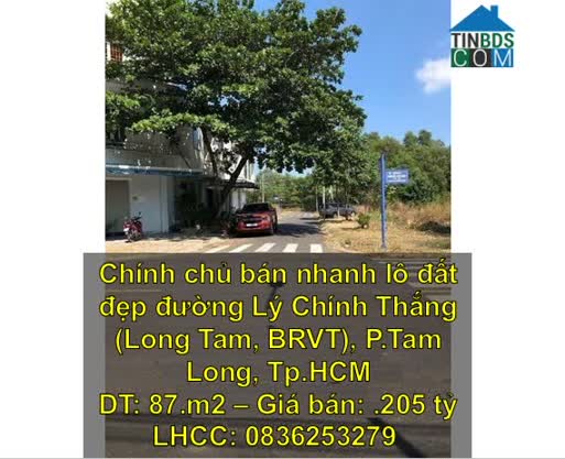 Ảnh Chính chủ bán nhanh lô đất đẹp đường Lý Chính Thắng (Long Tam, BRVT), P.Tam Long, Tp.HCM.... 0