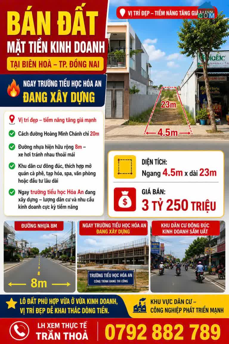 Ảnh Bán Đất Mặt Tiền Kinh Doanh – Tại Biên Hoà Tp. Đồng Nai. Lh:0792881789. 0