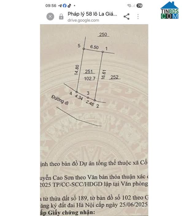 Ảnh Cần bán lô đất 101,2m tại thôn La Gián (Cổ Đông cũ), nay là La Gián, Hòa Lạc, Hà Nội, 0984299511 0