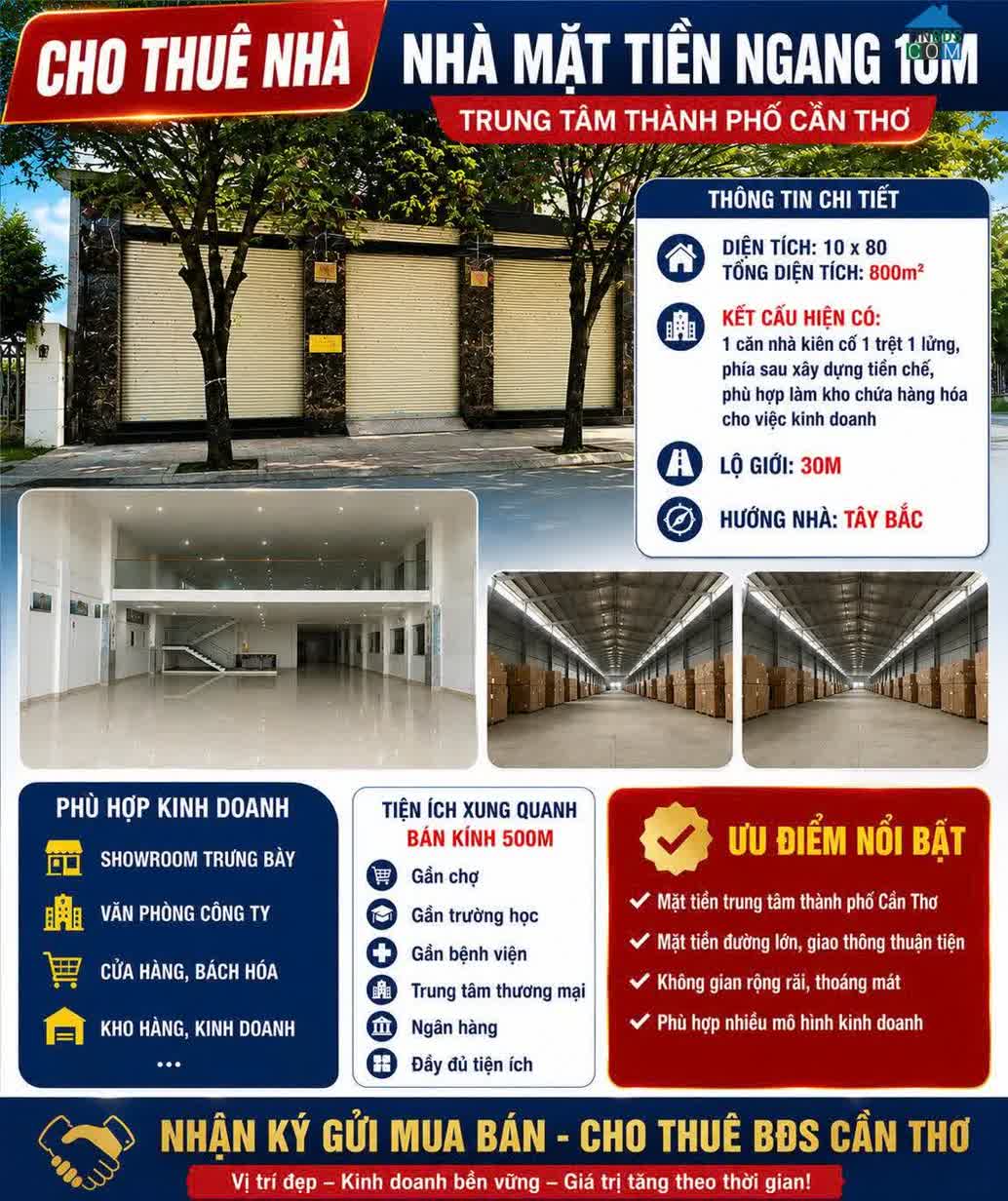 Ảnh Cho thuê nhà mặt tiền 10m trung tâm thành phố Cần Thơ 0