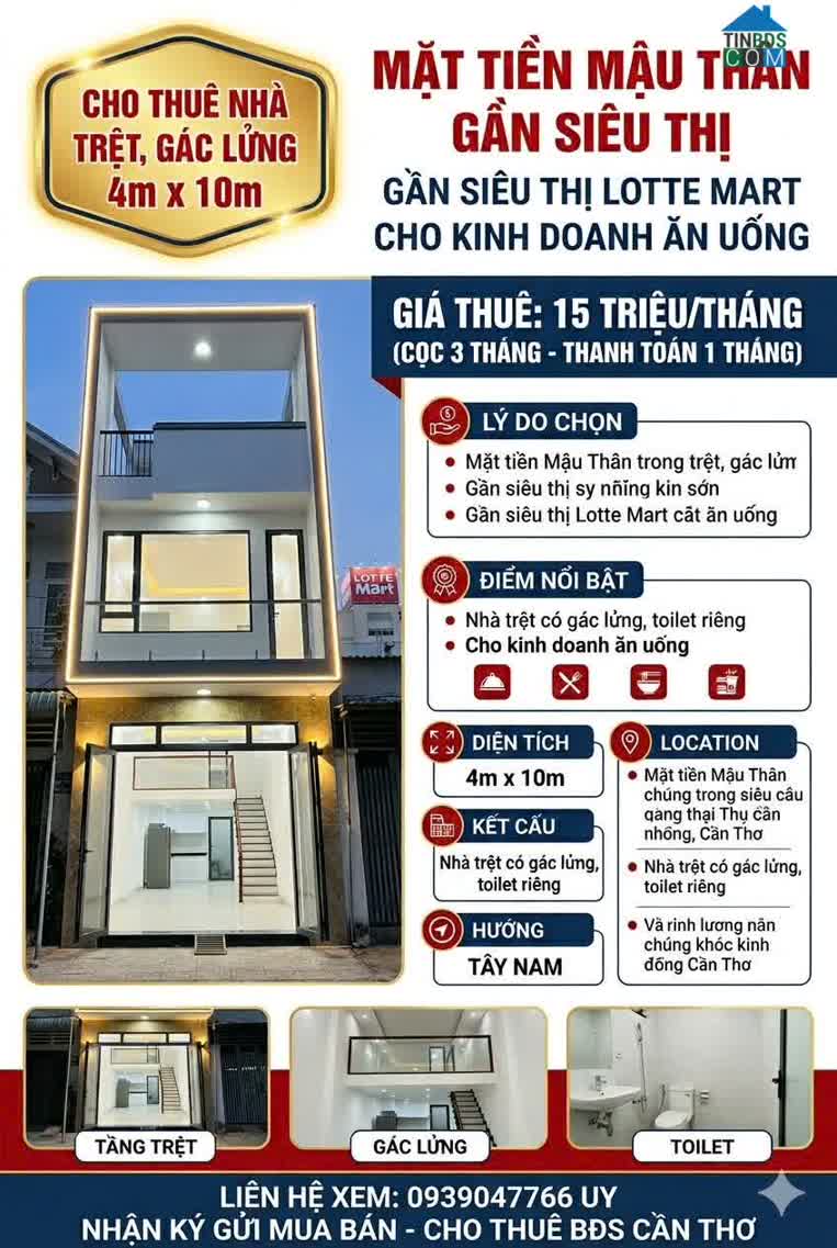 Ảnh Cho thuê nhà mặt tiền Mậu Thân gần An Hoà Cái Khế Cần Thơ 0