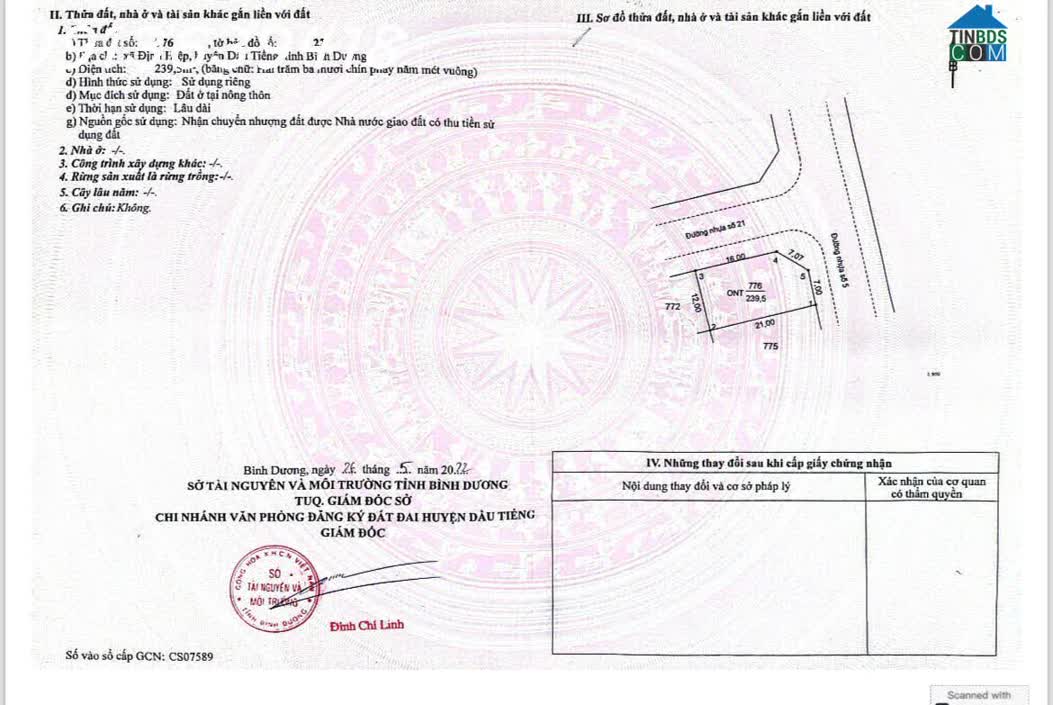 Ảnh Bán đất tại Định Hiệp, Dầu Tiếng, Bình Dương, giá tốt, 4,7 triệu / m2, 294 m2 0