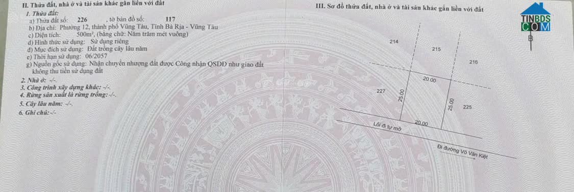 Ảnh Cần Bán Gấp Đất Nền 500m² – Phường Phước Thắng (P.12 Cũ), Tp. Hồ Chí Minh (Vũng Tàu Cũ) 0