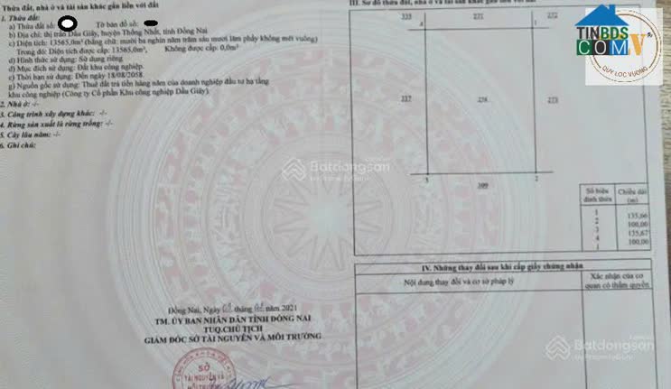 Ảnh Bán Quỹ Đất Công Nghiệp, KCN Dầu Giây, Thống Nhất, Đồng Nai, 64.409m² 0