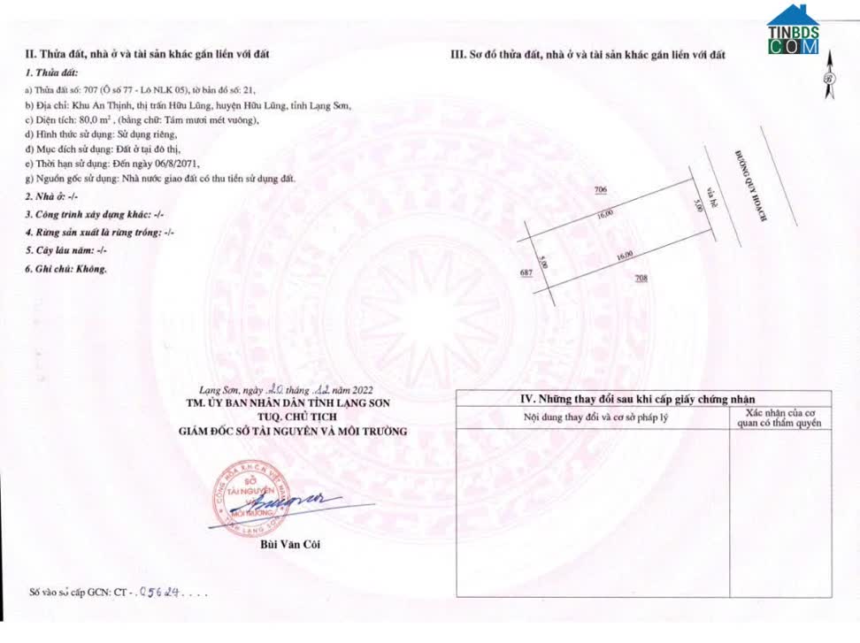 Ảnh Bán Lô Đất 80m2 đường trục chính trung tâm huyện Hữu Lũng, tỉnh Lạng Sơn. 0