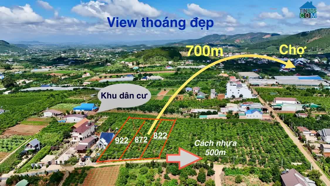 Ảnh Bán Đất Ven Đà Lạt 872m² Thổ Cư 100m² – View Đồi Núi Đẹp, Giá Chỉ 2,9 Triệu/m² 0