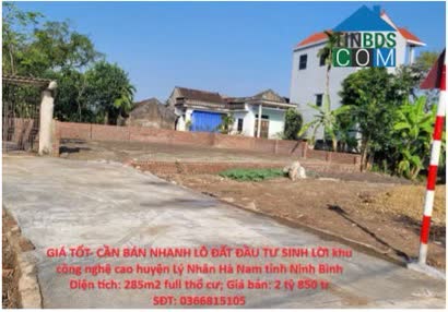 Ảnh ⭐Bán nhanh lô đất đầu tư là sinh lời KCNC huyện Lý Nhân (Hà Nam cũ), tỉnh Ninh Bình (mới);... 0
