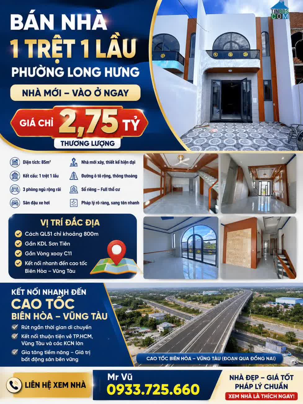 Ảnh Bán Nhà Mới 1 Trệt 1 Lầu – Phường Long Hưng, Biên Hòa Giá Chỉ 2,75 Tỷ 0