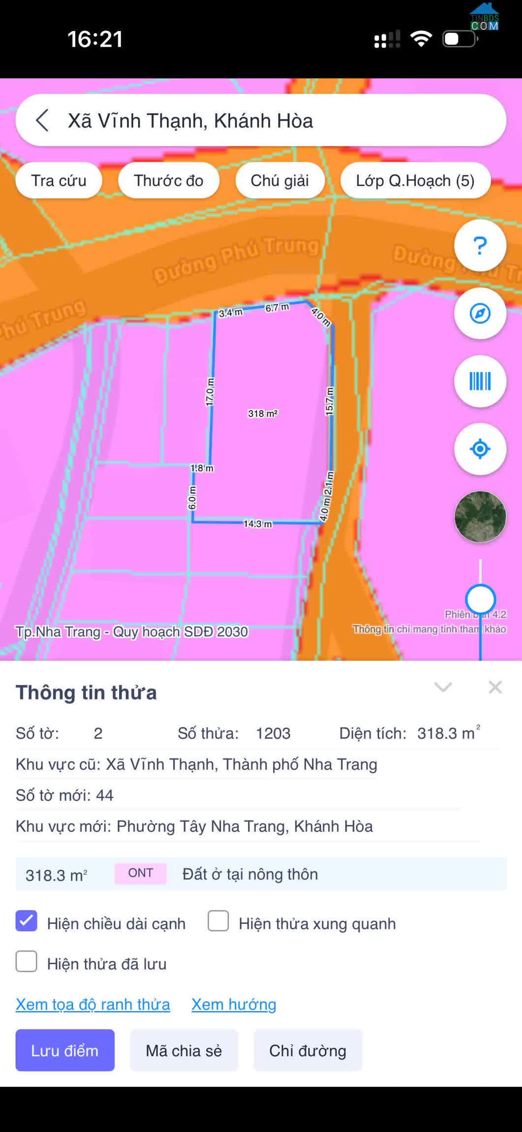 Ảnh Bán đất 2 mặt tiền đường Phú Trung – Vĩnh Thạnh, Nha Trang, diện tích lớn 318,3m2 0