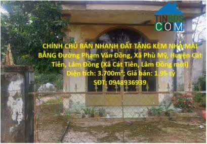 Ảnh Chính chủ Bán đất vị trí đẹp tại Xã Cát Tiên, Lâm Đồng mới; 0948936939 0
