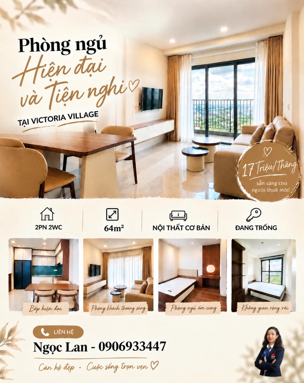 Ảnh Victoria Village | Căn Hộ 2PN – Tầng Cao 0