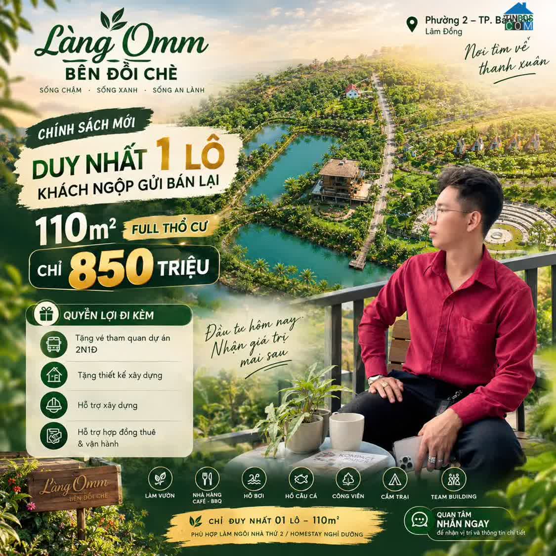 Ảnh Làng Omm Bên Đồi Chè | Chỉ 01 Lô Gửi Bán Lại 0