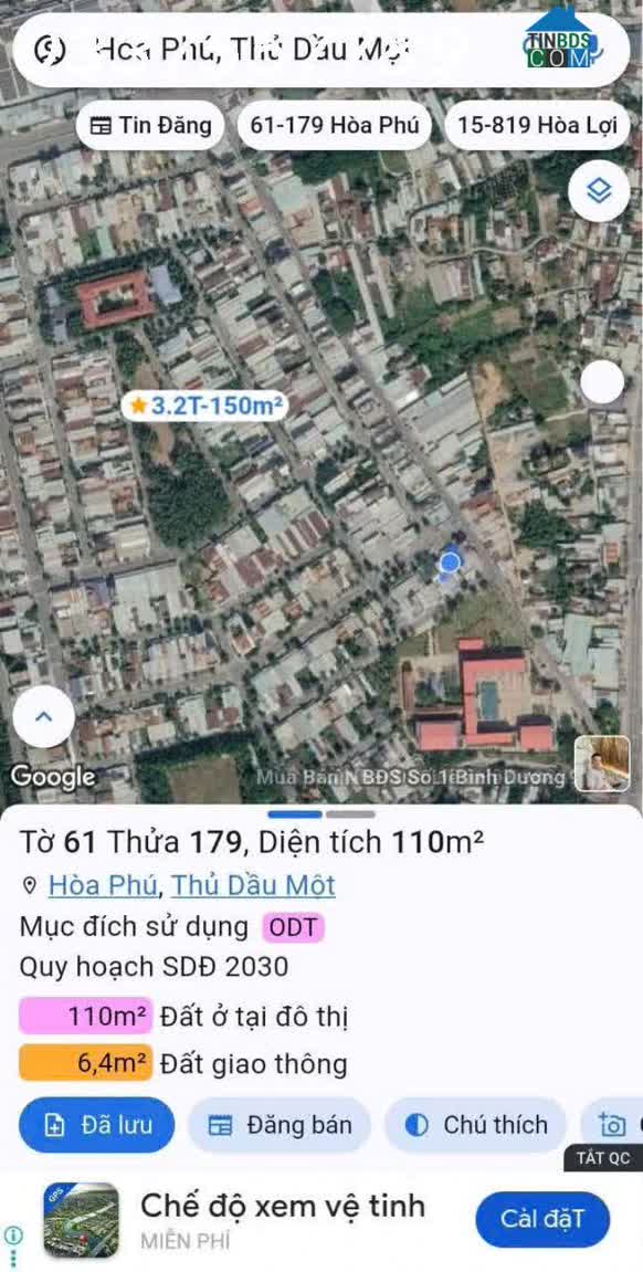 Ảnh Bán đất tặng nhà cấp 4 tại Hòa Phú, Thủ Dầu Một, DT 110m2 full thổ cư, giá 5,8 tỷ 0