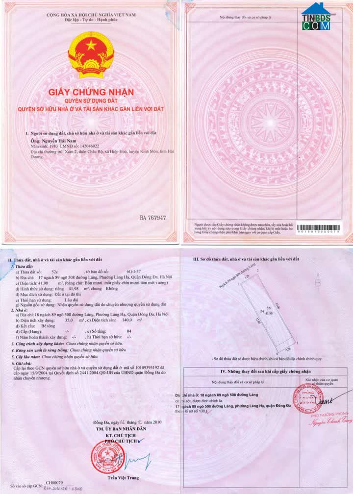 Ảnh Cần bán nhà riêng 4 tầng ở phường Láng Hạ (Đống Đa, HN), sổ đỏ chính chủ, hồ sơ hoàn hảo: 0