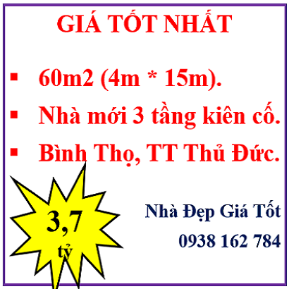 Ảnh Bán gấp nhà đẹp 3 lầu-4 phòng ngủ- Bình Thọ- TT Thủ Đức -3.7 tỷ 0