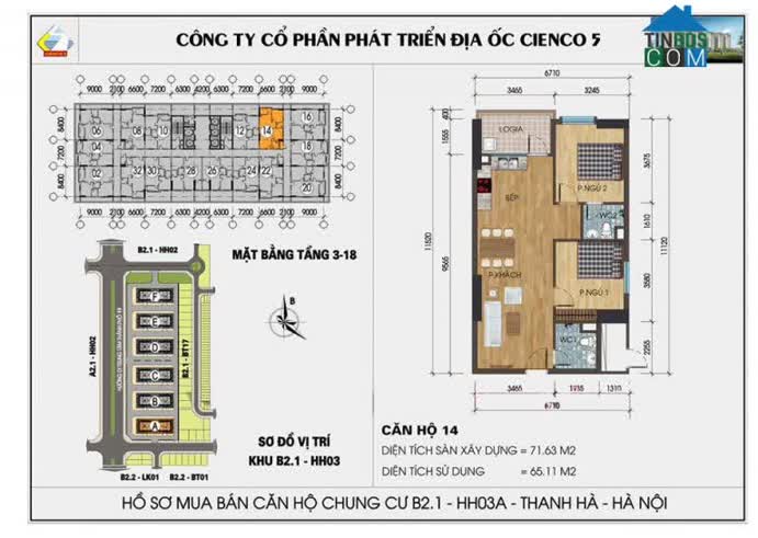 Ảnh Chính chủ bán căn hộ chung cư 72m2 HH03 Thanh Hà Cienco 5 – Giá rẻ nhất 0