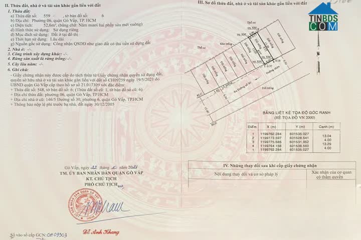 Ảnh Bán lô đất HXH 7m Đường số 30, P.6, GV: 4 x 13,2m, giá 5,5 tỷ 0