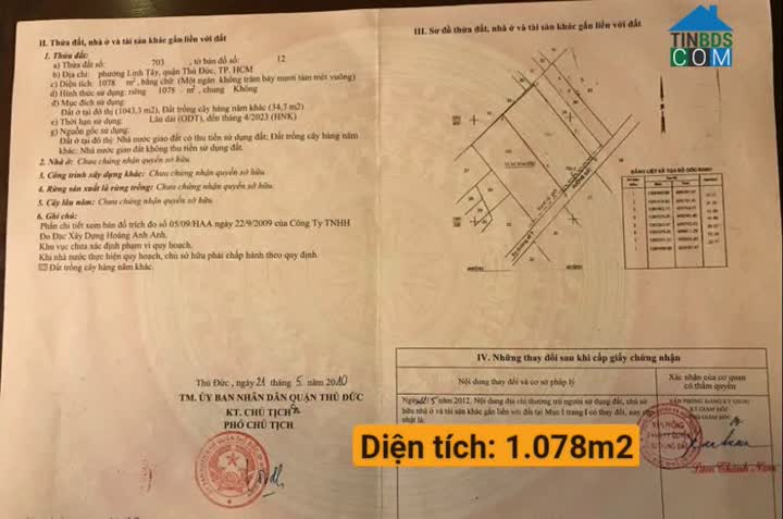 Ảnh Bán nhà đường số 9 phường Linh Tây gần chợ Thủ Đức (2.156m2) 40 tr/m2 0
