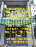 NHÀ CHÍNH CHỦ- GIÁ TỐT - Cần Bán Nhanh căn nhà vị trí tại huyện Hóc Môn, TPHCM