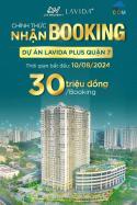 Booking 30tr giữ chỗ ưu tiên mở bán Lavida plus giá chỉ 45tr/m2 , ck 4% , miễn lãu 12 th 0866...