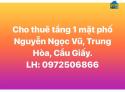 Chính chủ cho thuê mặt bằng tầng 1 mặt phố Nguyễn Ngọc Vũ, Trung Hòa, Cầu Giấy