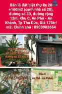 Bán đất đường số 33 KĐT mới An Phú An Khánh Q2, TP Thủ Đức. 160m2 giá chỉ 175tr/m2.