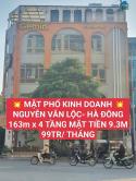 [GIÁ TỐT] Cho thuê nhà mặt phố Nguyễn Văn Lộc, Hà Đông 163m² x 4 tầng, MT 9.3m