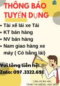 Thông Báo Tuyển Dụng - Tài Xế Lái Xe Tải - Huyện Hóc Môn, TP HCM