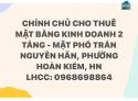 Chính Chủ Cho Thuê Mặt Bằng Kinh Doanh 2 Tầng - Mặt Phố Trần Nguyên Hãn