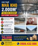 Cho Thuê Nhà Kho 2.000m² Tại Hoà Khánh – PCCC Tự Động – Giá Chỉ 70k/m²