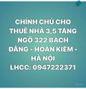 Chính Chủ Cho Thuê Nhà 3,5 Tầng Ngõ 322 Bạch Đằng - Hoàn Kiếm - Hà Nội