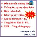 69m2-Đất mặt tiền KD- Tăng Nhơn Phú B-TĐ- Đường 16m-Chỉ 5.2 tỷ