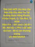 TÌM CHỦ MỚI Chủ Nhà Cần Bán Gấp Khu Nhà Trọ Tại Quận Tân Phú , TP HCM