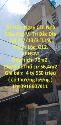 Sở Hữu Ngay Căn Nhà Siêu Đẹp Vị Trí Đắc Địa Tại Thạnh Lộc, q12, TPHCM